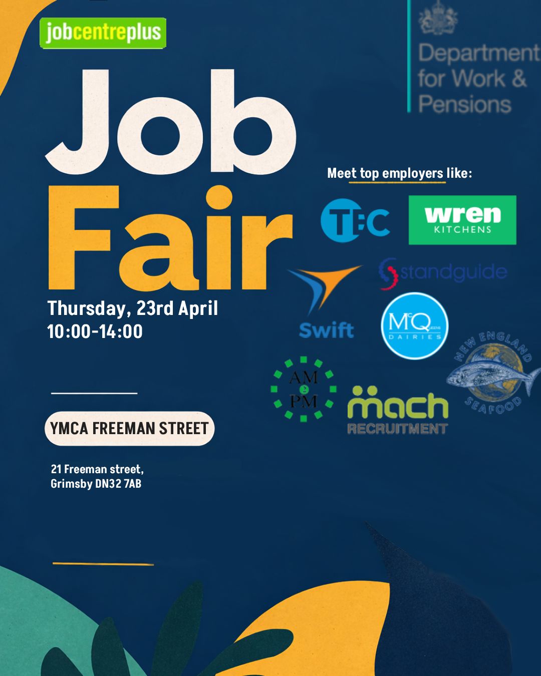 Job Centre Plus Job Fair- Thursday 23rd April, YMCA Freeman Street